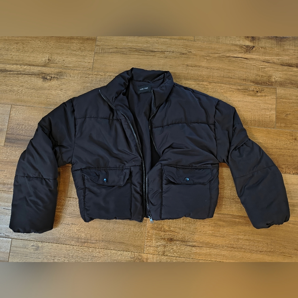 Love Tree Black Puffer Jacket
